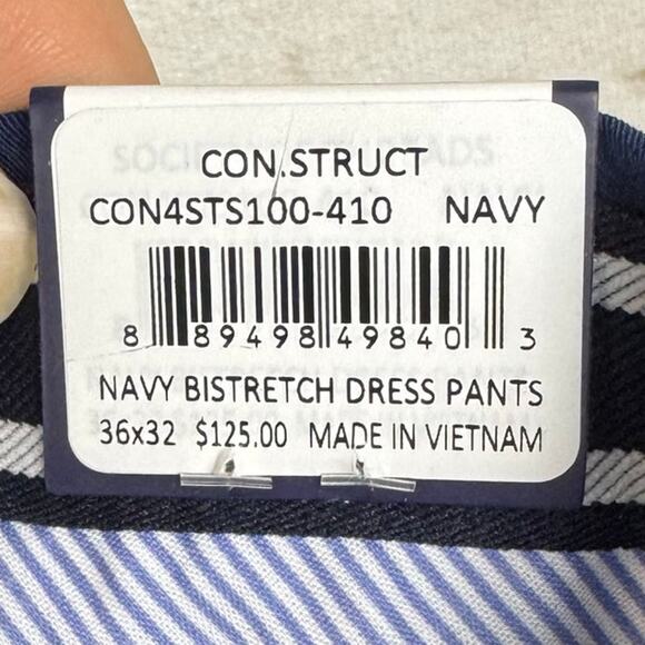 Con.Struct Navy Blue Bistretch Dress Pants Size 36x32 - Picture 10 of 12